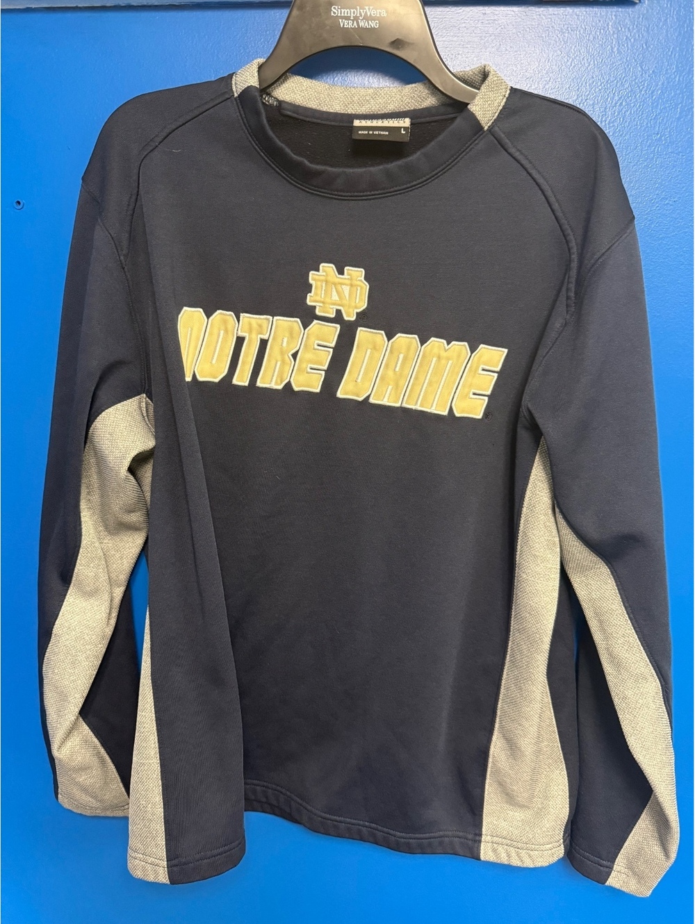 Colosseum Athletics Notre Dame Fighting Irish Sweatshirt Mens Large Navy Blue